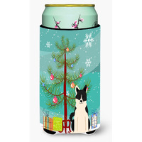 "Caroline's Treasures Merry Christmas Tree Russo-European Laika Spitz Tall Boy Beverage Insulator Hugger BB4154TBC, Multicolor"