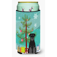 "Caroline's Treasures Merry Christmas Tree Standard Schnauzer black Tall Boy Beverage Insulator Hugger BB4157TBC, Multicolor"