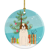 Caroline's Treasures Merry Christmas Tree Saint Bernard Ceramic Ornament