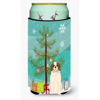 "Caroline's Treasures Merry Christmas Tree Saint Bernard Tall Boy Beverage Insulator Hugger BB4160TBC, Multicolor"