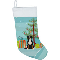 "Caroline's Treasures Merry Tree Greater Swiss Mountain Dog Christmas, Holiday Stocking, decoration, 11 x 18, Multicolor"