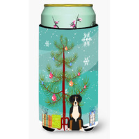 "Caroline's Treasures Merry Christmas Tree Greater Swiss Mountain Dog Tall Boy Beverage Insulator Hugger BB4162TBC, Multicolor"
