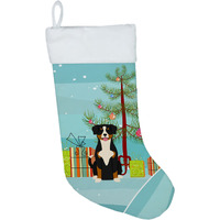 "Caroline's Treasures Merry Christmas Tree Entlebucher Stocking, Large, Multicolor"