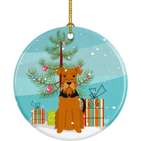 Caroline's Treasures Merry Christmas Tree Airedale Ceramic Ornament