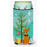 "Caroline's Treasures Merry Christmas Tree Airedale Tall Boy Beverage Insulator Hugger BB4166TBC, Multicolor"