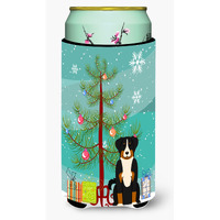 "Caroline's Treasures Merry Christmas Tree Appenzeller Sennenhund Tall Boy Beverage Insulator Hugger BB4168TBC, Multicolor"