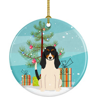 "Caroline's Treasures Merry Christmas Tree Swiss Hound Ceramic Ornament, Multicolor"