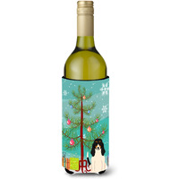 "Caroline's Treasures BB4169LITERK Merry Christmas Tree Swiss Hound Wine Bottle Beverage Insulator Hugger, 750ml, Multicolor"
