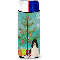 "Caroline's Treasures BB4169MUK Merry Christmas Tree Swiss Hound Michelob Ultra Hugger for Slim Cans, Multicolor"