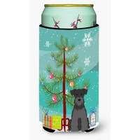 "Caroline's Treasures Merry Christmas Tree Miniature Schanuzer black Tall Boy Beverage Insulator Hugger BB4176TBC, Multicolor"
