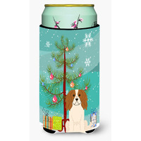 "Caroline's Treasures Merry Christmas Tree Cavalier Spaniel Tall Boy Beverage Insulator Hugger BB4183TBC, Multicolor"
