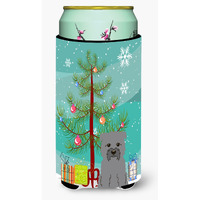 "Caroline's Treasures Merry Christmas Tree Glen of Imal Grey Tall Boy Beverage Insulator Hugger BB4184TBC, Multicolor"