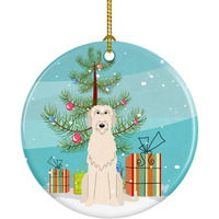 Caroline's Treasures Merry Christmas Tree Irish Wolfhound Ceramic Ornament