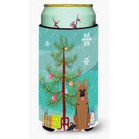 "Caroline's Treasures Merry Christmas Tree German Shepherd Tall Boy Beverage Insulator Hugger BB4192TBC, Multicolor"