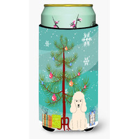 "Caroline's Treasures Merry Christmas Tree Poodle White Tall Boy Beverage Insulator Hugger BB4195TBC, Multicolor"
