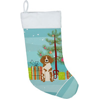 "Caroline's Treasures Merry Christmas Tree Brittany Spaniel Stocking, Large, Multicolor"