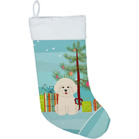 "Caroline's Treasures Merry Christmas Tree Bichon Frise Stocking, Large, Multicolor"