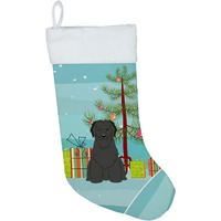 "Caroline's Treasures Merry Christmas Tree Briard Black Stocking, Large, Multicolor"