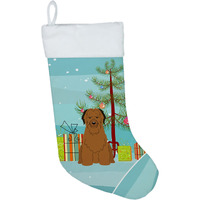 "Caroline's Treasures Merry Christmas Tree Briard Brown Stocking, Large, Multicolor"