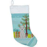 "Caroline's Treasures Christmas Bedlington Terrier Blue Stocking, Large, Multicolor"