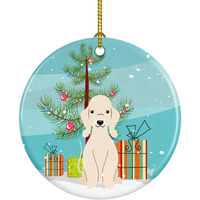 "Caroline's Treasures Merry Christmas Tree Bedlington Terrier Sandy Ceramic Ornament, Multicolor"