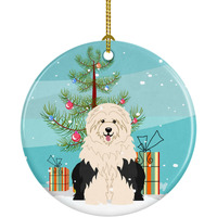 Caroline's Treasures Merry Christmas Tree Old English Sheepdog Ceramic Ornament