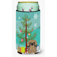 "Caroline's Treasures Merry Christmas Tree Pekingnese Tan Tall Boy Beverage Insulator Hugger BB4227TBC, Multicolor"