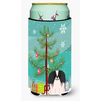 "Caroline's Treasures Merry Christmas Tree Pekingnese black White Tall Boy Beverage Insulator Hugger BB4230TBC, Multicolor"