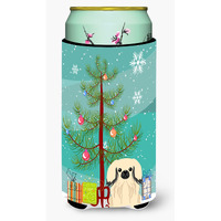 "Caroline's Treasures Merry Christmas Tree Pekingnese Cream Tall Boy Beverage Insulator Hugger BB4231TBC, Multicolor"