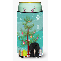 "Caroline's Treasures Merry Christmas Tree Pekingnese black Tall Boy Beverage Insulator Hugger BB4232TBC, Multicolor"