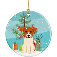 "Caroline's Treasures Merry Christmas Tree Jack Russell Terrier Ceramic Ornament, Multicolor"
