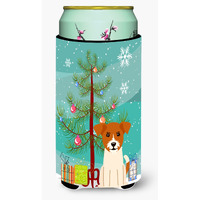 "Caroline's Treasures Merry Christmas Tree Jack Russell Terrier Tall Boy Beverage Insulator Hugger BB4233TBC, Multicolor"
