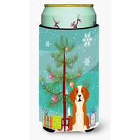 "Caroline's Treasures Merry Christmas Tree English Foxhound Tall Boy Beverage Insulator Hugger BB4235TBC, Multicolor"