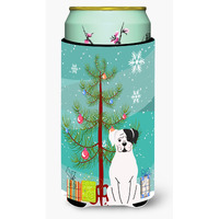 "Caroline's Treasures Merry Christmas Tree White Boxer Cooper Tall Boy Beverage Insulator Hugger BB4239TBC, Multicolor"