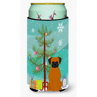 "Caroline's Treasures Merry Christmas Tree Fawn Boxer Tall Boy Beverage Insulator Hugger BB4240TBC, Multicolor"