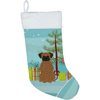 "Caroline's Treasures Merry Christmas Tree Brindle Boxer Stocking, Large, Multicolor"