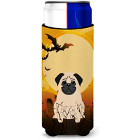 "Caroline's Treasures BB4274MUK Halloween Pug Fawn Michelob Ultra Hugger for Slim Cans, Multicolor"
