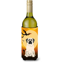 "Caroline's Treasures BB4283LITERK Halloween Mastiff White Wine Bottle Beverage Insulator Hugger, 750ml, Multicolor"