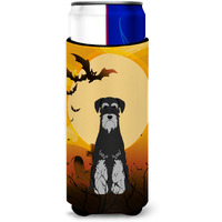 "Caroline's Treasures BB4300MUK Halloween Standard Schnauzer Black Grey Michelob Ultra Hugger for Slim Cans, Multicolor"