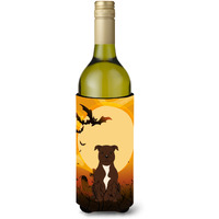 "Caroline's Treasures BB4314LITERK Halloween Staffordshire Bull Terrier Chocolate Wine Bottle Beverage Insulator Hugger, 750ml, Multicolor"