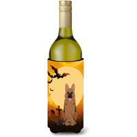 "Caroline's Treasures BB4333LITERK Halloween German Shepherd Wine Bottle Beverage Insulator Hugger, 750ml, Multicolor"