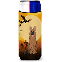 "Caroline's Treasures BB4333MUK Halloween German Shepherd Michelob Ultra Hugger for Slim Cans, Multicolor"