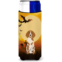 "Caroline's Treasures BB4338MUK Halloween Brittany Spaniel Michelob Ultra Hugger for Slim Cans, Multicolor"