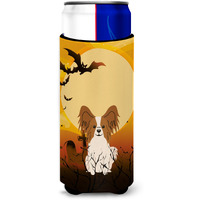 "Caroline's Treasures BB4344MUK Halloween Papillon Red White Michelob Ultra Hugger for Slim Cans, Multicolor"