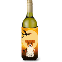 "Caroline's Treasures BB4374LITERK Halloween Jack Russell Terrier Wine Bottle Beverage Insulator Hugger, 750ml, Multicolor"