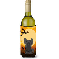 "Caroline's Treasures BB4378LITERK Halloween Chinese Crested Black Wine Bottle Beverage Insulator Hugger, 750ml, Multicolor"