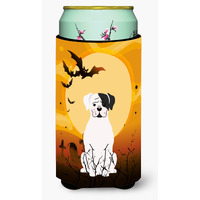 "Caroline's Treasures Halloween White Boxer Cooper Tall Boy Beverage Insulator Hugger BB4380TBC, Multicolor"
