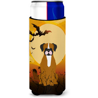 "Caroline's Treasures BB4382MUK Halloween Flashy Fawn Boxer Michelob Ultra Hugger for Slim Cans, Multicolor"