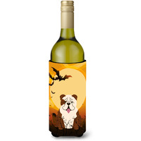 "Caroline's Treasures BB4387LITERK Halloween English Bulldog Brindle White Wine Bottle Beverage Insulator Hugger, 750ml, Multicolor"