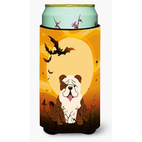 "Caroline's Treasures Halloween English Bulldog Brindle White Tall Boy Beverage Insulator Hugger BB4387TBC, Multicolor"